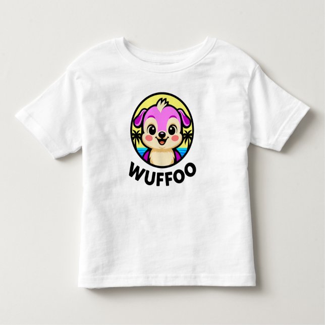 Wuffoo Adventures Cute Kawaii Puppy animation logo Kleinkind T-shirt (Vorderseite)
