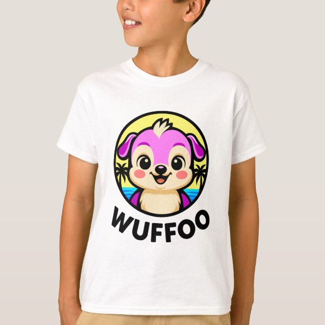Wuffoo Adventures Cute Kawaii Puppy animation logo T-Shirt (Vorderseite)