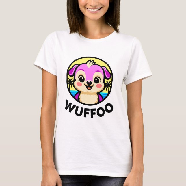 Wuffoo Adventures Cute Kawaii Puppy animation logo T-Shirt (Vorderseite)