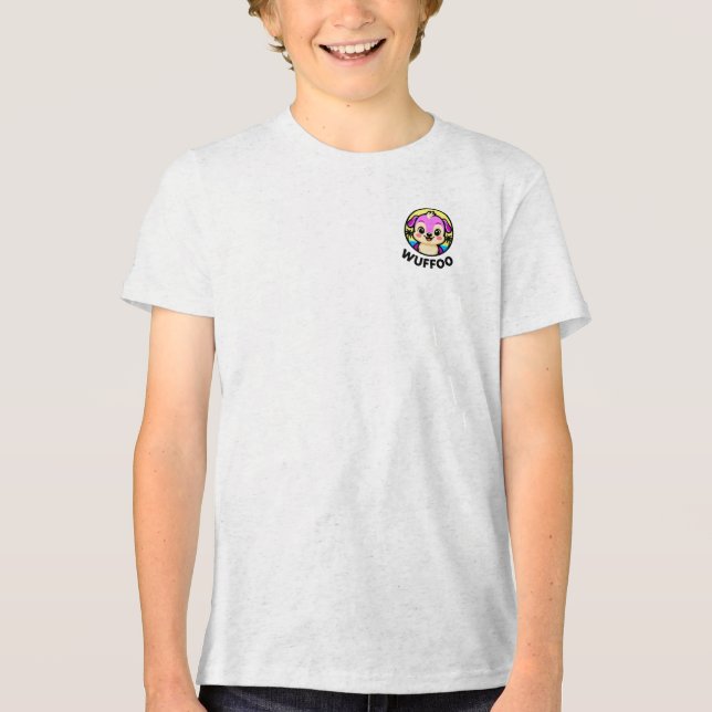 Wuffoo Adventures Cute Kawaii Puppy animation logo Tri-Blend Shirt (Vorderseite)