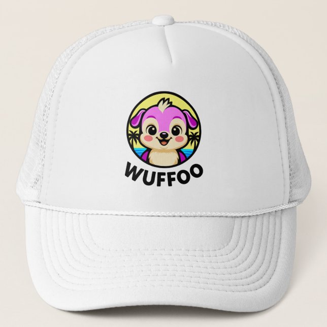 Wuffoo Adventures Cute Kawaii Puppy animation logo Truckerkappe (Vorderseite)