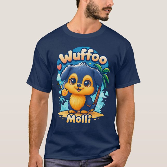 Wuffoo Molli Cute Kawaii Puppy Tropical Island tee (Vorderseite)