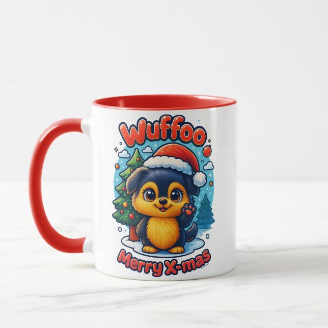 Wuffoo Molli Merry X-mas Kawaii 3D Holiday Tasse (Links)