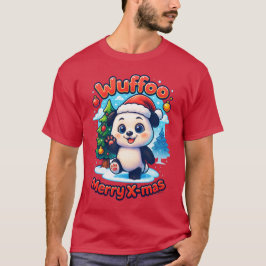 Wuffoo Poppi Fröhliche Weihnachten Kawaii 3D Feier T-Shirt