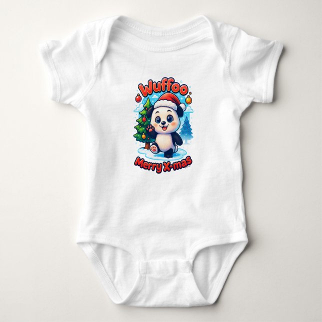 Wuffoo Poppi Merry X-mas Kawaii 3D Holiday Baby Strampler (Vorderseite)