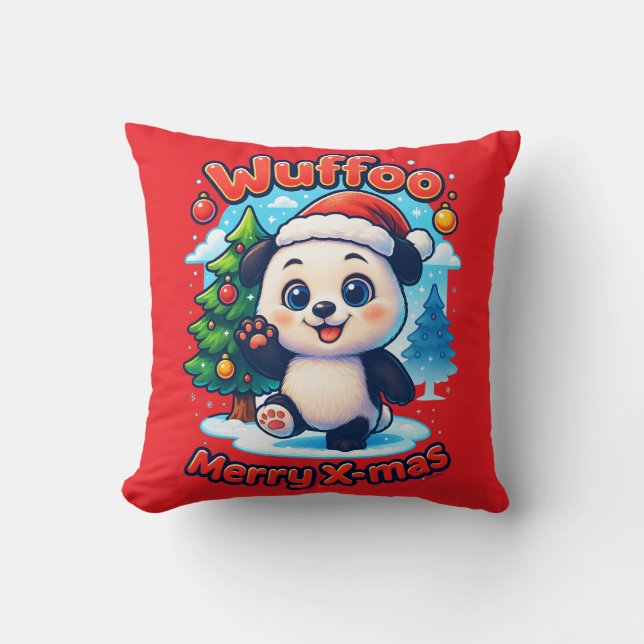 Wuffoo Poppi Merry X-mas Kawaii 3D Holiday Kissen (Vorderseite)