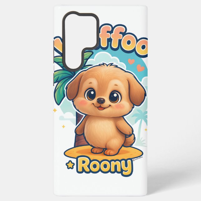 Wuffoo Roony Cute Kawaii Puppy Tropical Island  Samsung Galaxy Hülle (Rückseite)