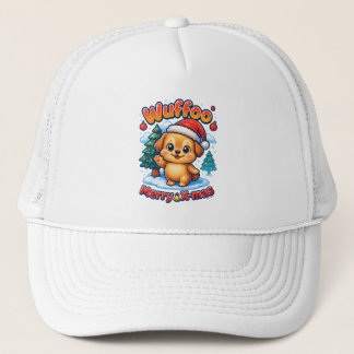 Wuffoo Roony Frohe Weihnachten Kawaii 3D Feiertag Truckerkappe