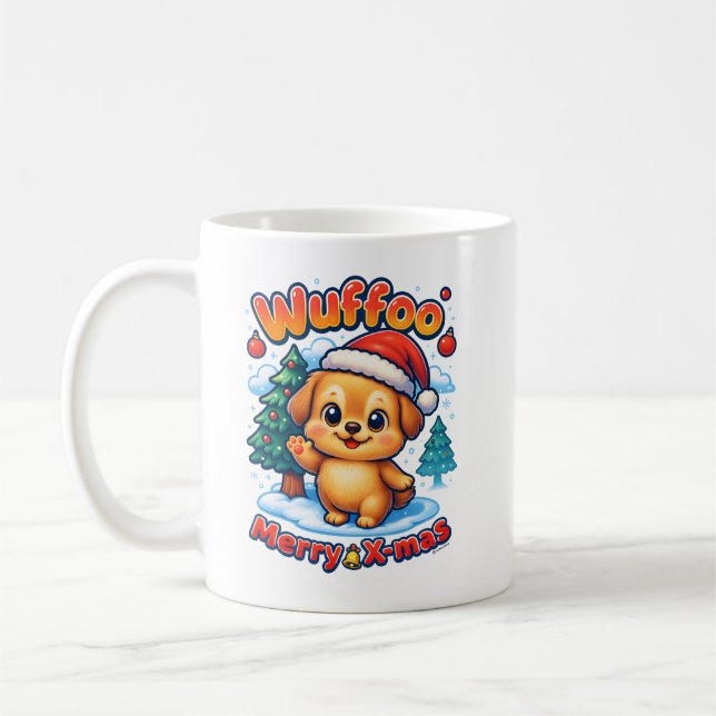 Wuffoo Roony Merry X-mas Kawaii 3D Holiday Kaffeetasse (Links)