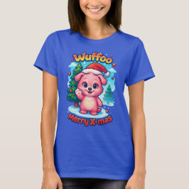 Wuffoo Shelly Frohe Weihnachten Kawaii 3D Feiertag T-Shirt