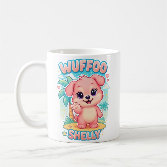 Wuffoo Shelly Kawaii Puppy Tropical Island Kaffeetasse (Links)