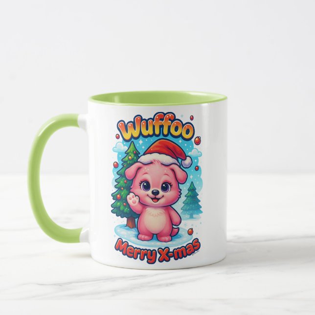 Wuffoo Shelly Merry X-mas Kawaii 3D Holiday Tasse (Links)