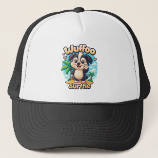 Wuffoo Surffie Süßer Kawaii-Welpe Tropeninsel Truckerkappe