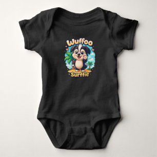 Wuffoo Surffie Süßer Kawaii-Welpe Tropische Insel Baby Strampler