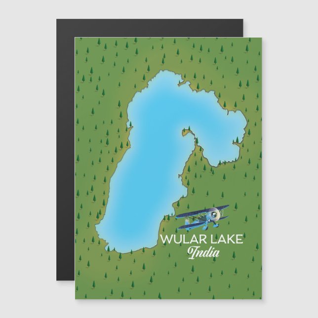 Wular Lake India Map Magnetkarte (Vorne/Hinten)