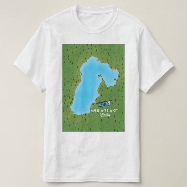 Wular Lake India Map T-Shirt (Design vorne)