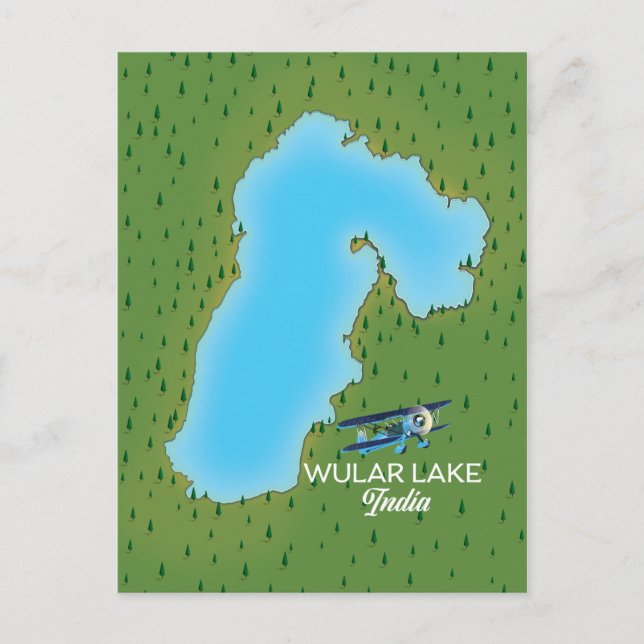 Wular-See Indien Karte (Vorderseite)