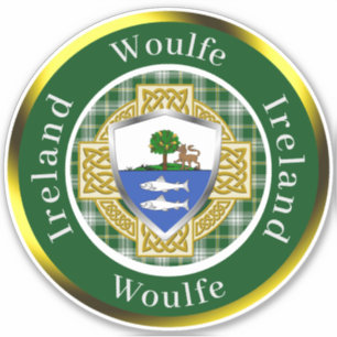 Wulfe Irish Shield/keltisches Kreuz Personalisiert Aufkleber