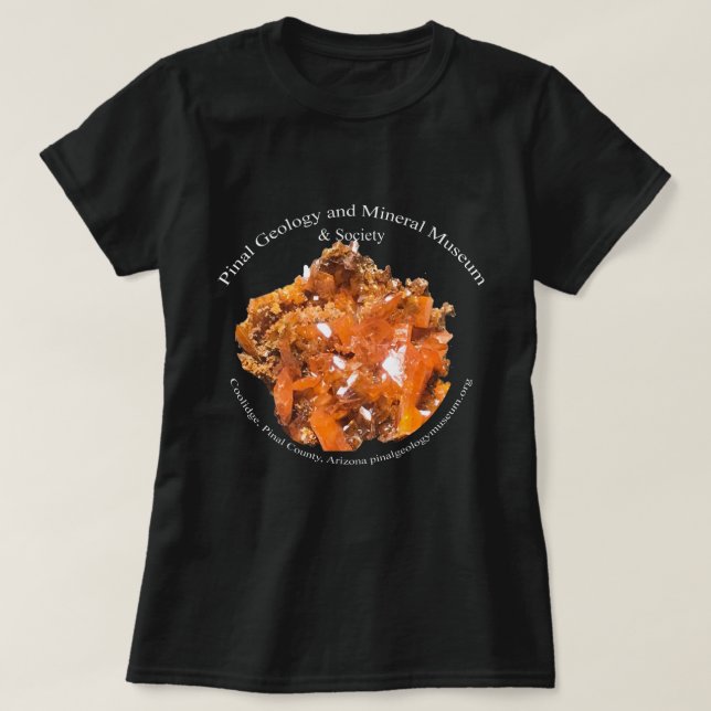 Wulfenite-Logo des Pinal Geology Museum T-Shirt (Design vorne)