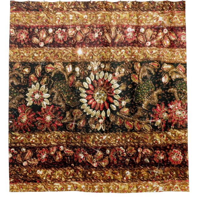 Wulstiger indischer Saree-Foto-Duschvorhang Duschvorhang (Vorderseite)