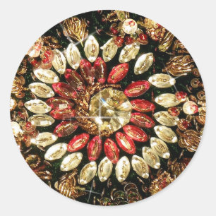 Wulstiges indisches Saree-Foto Runder Aufkleber