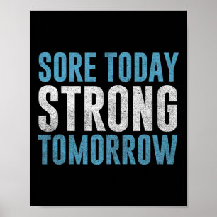 Wund heute stark morgen Männer und Frauen Fitness Poster