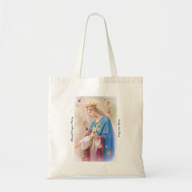 Wunde Virgin Mary Canvas Tote Tragetasche (Vorne)
