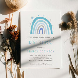 Wunder Baby Blue Rainbow Boy Dusche Einladung