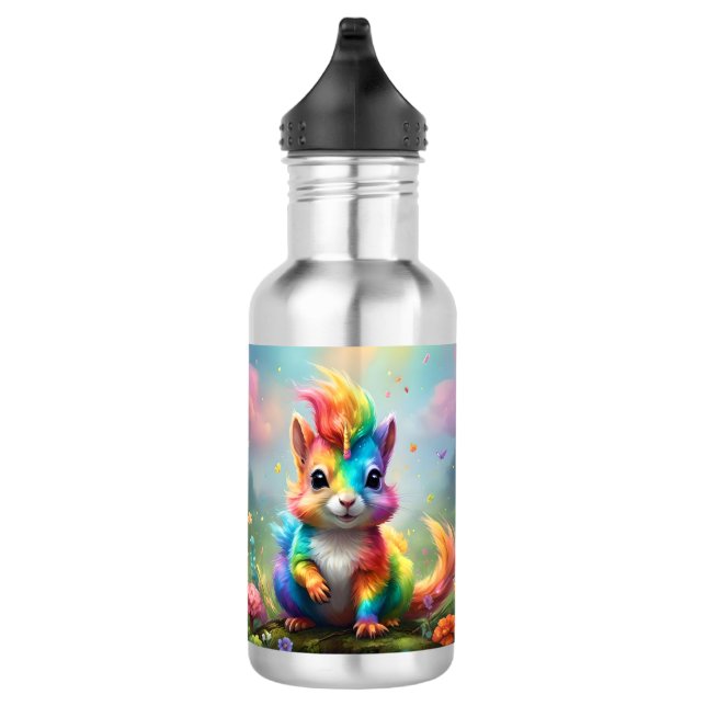 Wunder: Das Rainbow-Unicorn-Eichhörnchen Edelstahlflasche (Rechts)