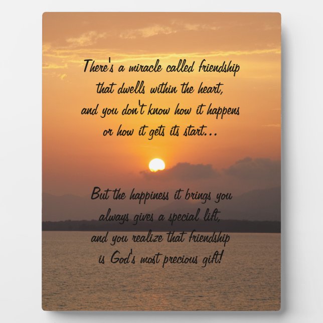 Wunder der Freundschaft Gedicht Plaque Fotoplatte (Vorderseite)