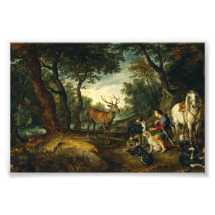 Wunder des Heiligen Hubertus von Peter Paul Rubens Fotodruck