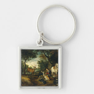 Wunder des Heiligen Hubertus von Peter Paul Rubens Schlüsselanhänger