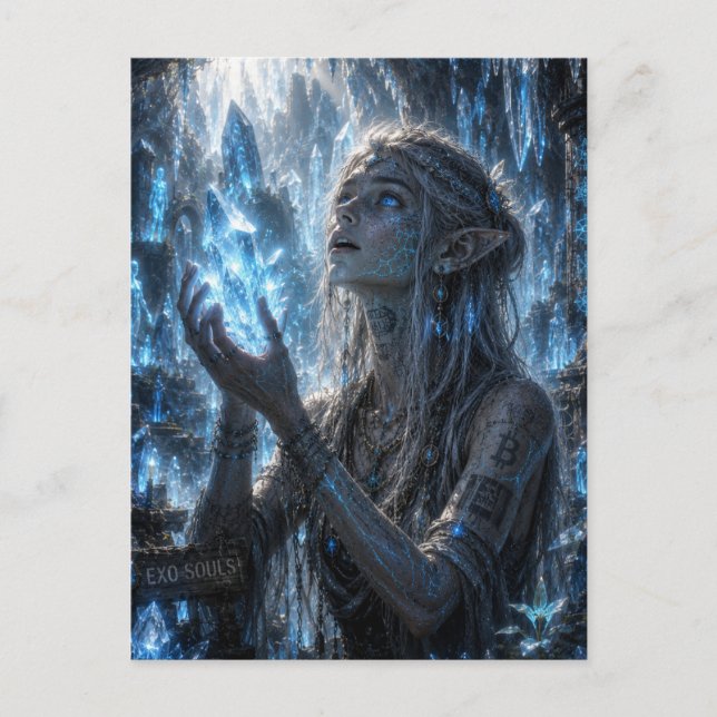 Wunder / Dunkler Elf / Kristallhöhlen Postkarte (Vorderseite)