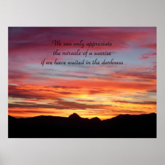 Wunder eines Sonnenaufgangs inspirierendes Poster