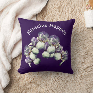 Wunder geschehen Iris Blumen Inspirierend    Kissen