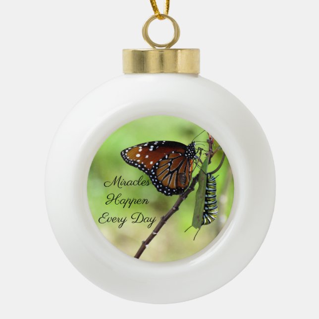 Wunder Keramik Ball Ornament - Schmetterling (Vorderseite)