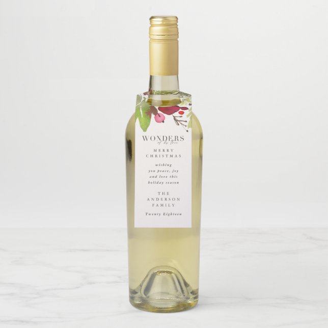 Wunder seiner Liebe Aquarell Holiday Flaschenanhänger (Auf Flasche)