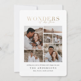 Wunder seiner Liebe Multi-Foto Gold geometrisch Dankeskarte