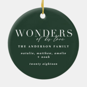 Wunder seiner Liebe religiöse Weihnachten kariert Keramik Ornament