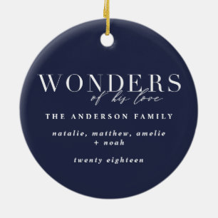 Wunder seiner Liebe religiöse Weihnachten kariert Keramik Ornament