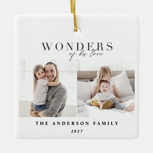 Wunder seiner Liebe religiöse Weihnachten Keramikornament (Vorderseite)