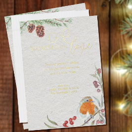 Wunder seiner Liebe Weihnachten Robin und Pine Gol Folien Feiertagskarte