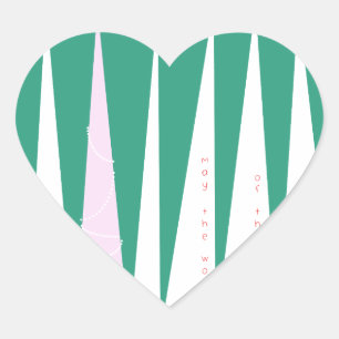 Wunder über den Weihnachtsbaum der Jahreszeit Herz-Aufkleber