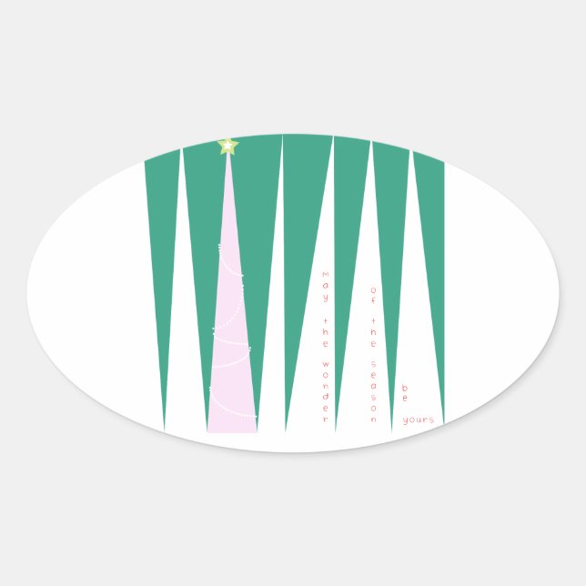 Wunder über den Weihnachtsbaum der Jahreszeit Ovaler Aufkleber (Vorderseite)