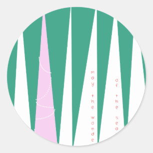 Wunder über den Weihnachtsbaum der Jahreszeit Runder Aufkleber