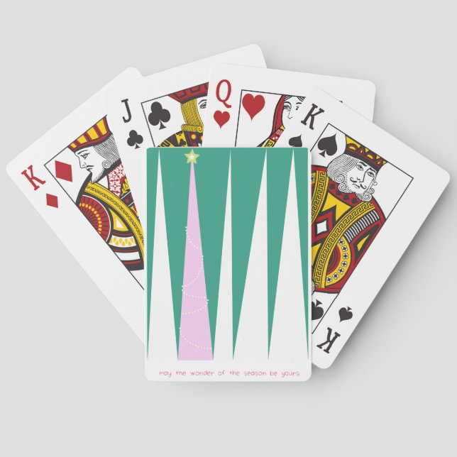 Wunder über den Weihnachtsbaum der Jahreszeit Spielkarten (Rückseite)