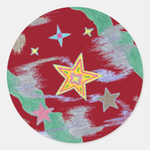Wunder über die Weihnachtsstars-Sticker der Nacht Runder Aufkleber