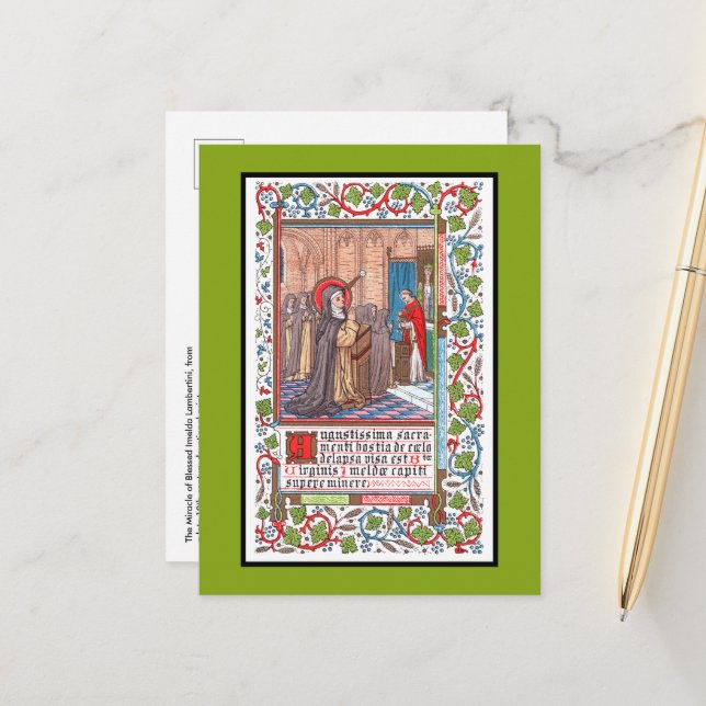 Wunder von Bl. Imelda Lambertini (VVP 010) Postkarte (Vorderseite/Rückseite Beispiel)