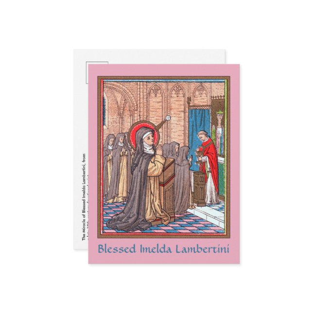 Wunder von Bl. Imelda Lambertini (VVP 010) Postkarte (Vorderseite/Rückseite Beispiel)