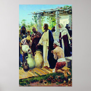 Wunder von Kana, religiöse Malerei, Poster